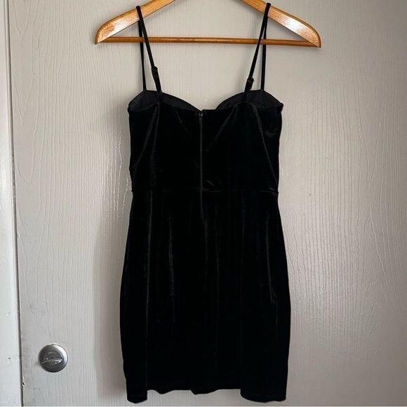 Trixxi Stretch Velvet Bustier Notch Slip Dress - Picture 2 of 7